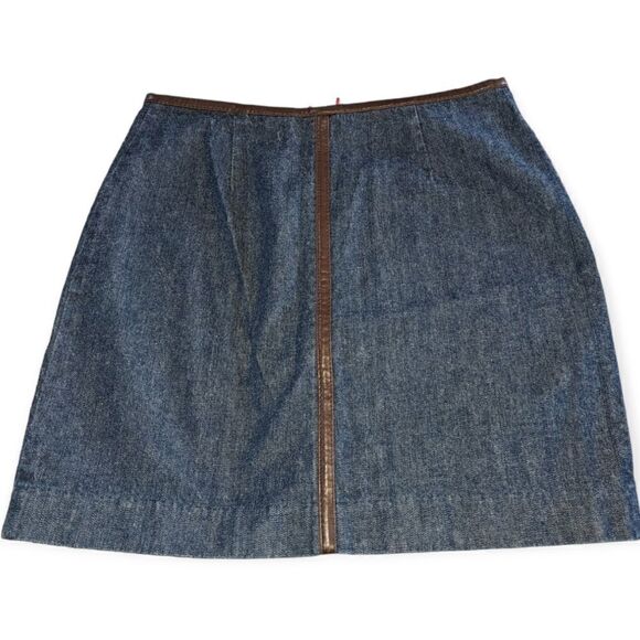 Old Navy Y2K Denim & faux leather skirt size 1‎ - Picture 2 of 8
